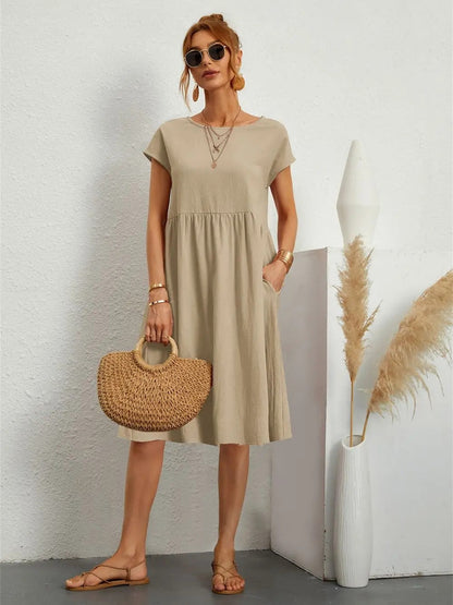 Grażyna - Casualowa Letnia Sukienka W Retro Stylu Dla Kobiet