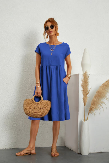 Grażyna - Casualowa Letnia Sukienka W Retro Stylu Dla Kobiet