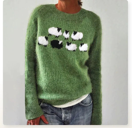 Lina™ - Wygodny Uroczy Sweter z Owcą
