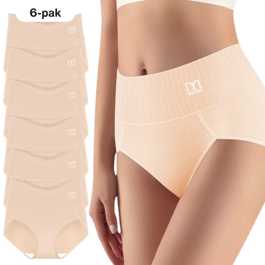 Wspieraj Siluet | 6-pak oddychających i wygodnych majtek z wysokim stanem i wsparciem dla brzucha