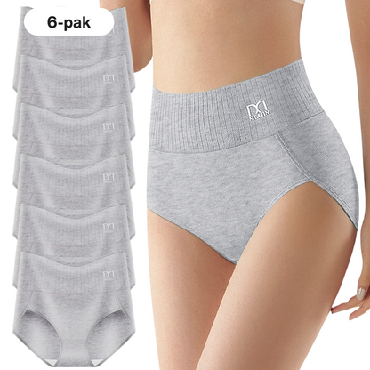 Wspieraj Siluet | 6-pak oddychających i wygodnych majtek z wysokim stanem i wsparciem dla brzucha