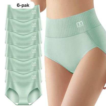 Wspieraj Siluet | 6-pak oddychających i wygodnych majtek z wysokim stanem i wsparciem dla brzucha