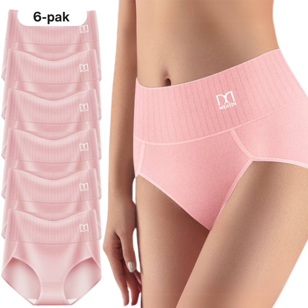 Wspieraj Siluet | 6-pak oddychających i wygodnych majtek z wysokim stanem i wsparciem dla brzucha