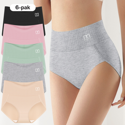 Wspieraj Siluet | 6-pak oddychających i wygodnych majtek z wysokim stanem i wsparciem dla brzucha