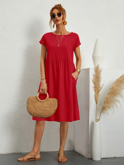Grażyna - Casualowa Letnia Sukienka W Retro Stylu Dla Kobiet