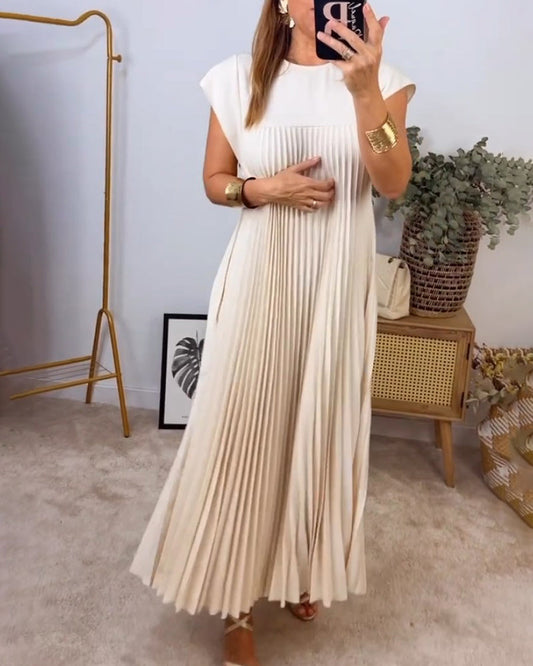 Ewelina - Stylowa Plisowana Sukienka Długa Dla Kobiet