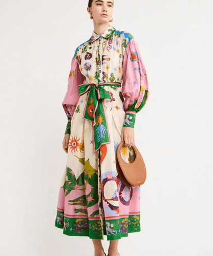 Ewunia - Elegancka Włoska Inspirowana Sukienka Maxi Dla Kobiet