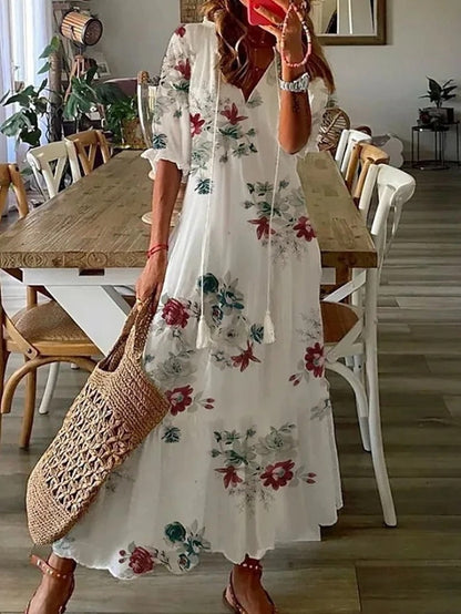 Dąbrówka - Długa sukienka w stylu boho dla kobiet